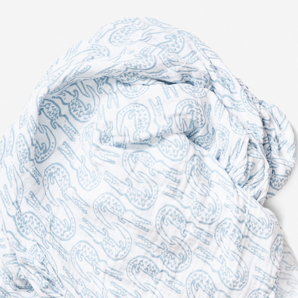 Swaddle - Alligator | Bay Blue
