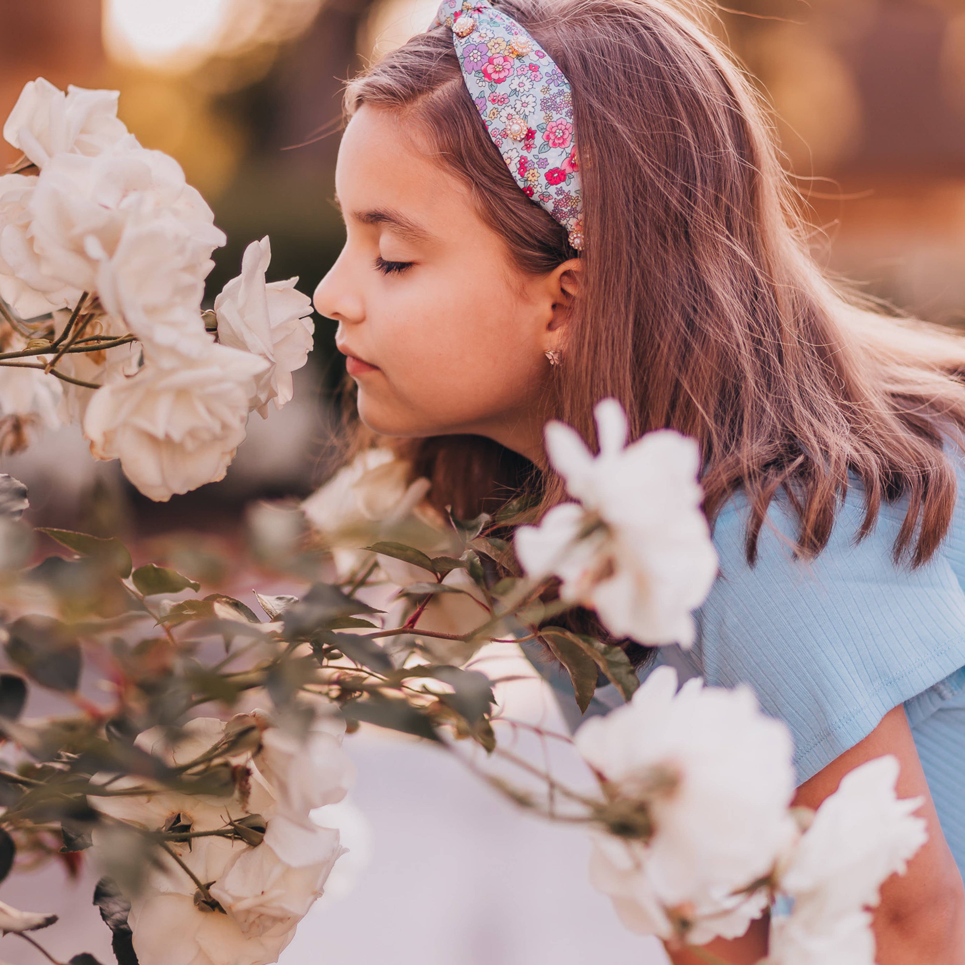Knot Headband - Rhinestone Pearl | Floral