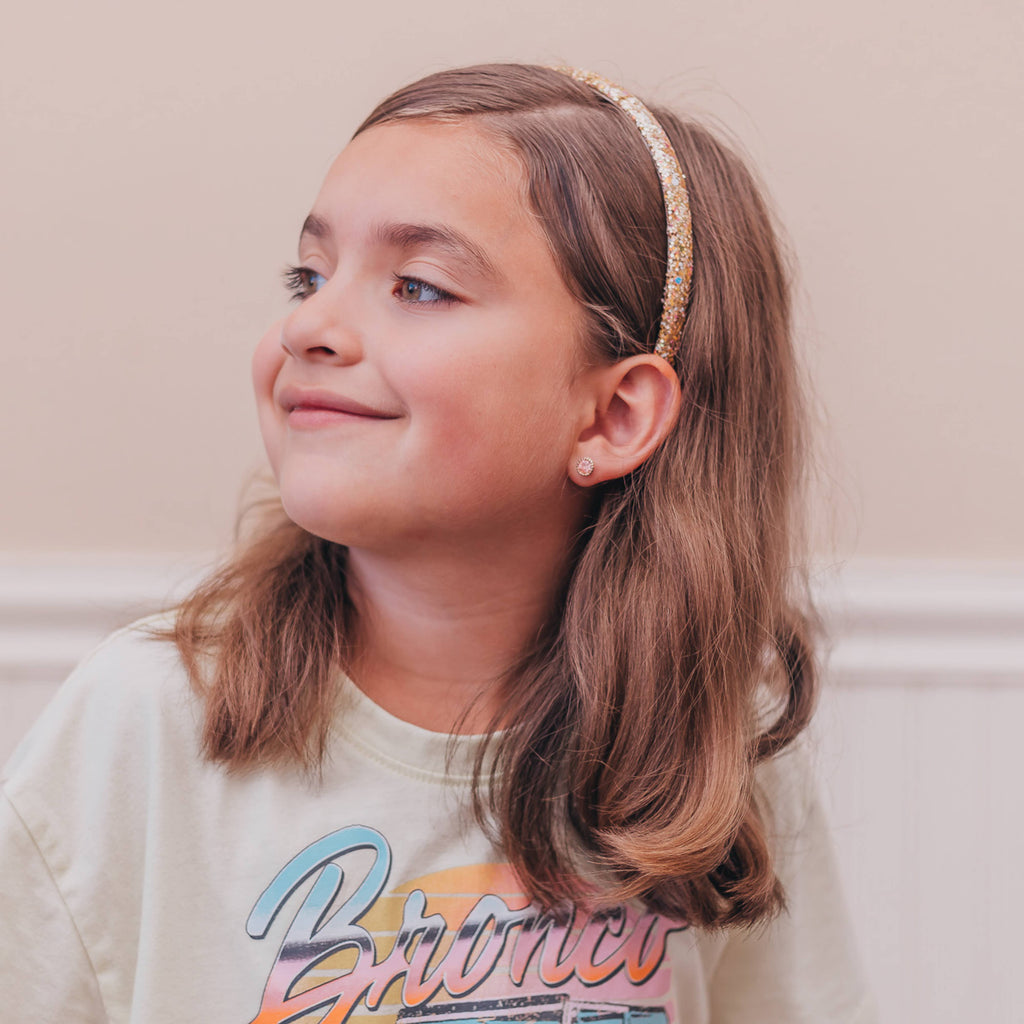Thin Glitter Headband | Gold