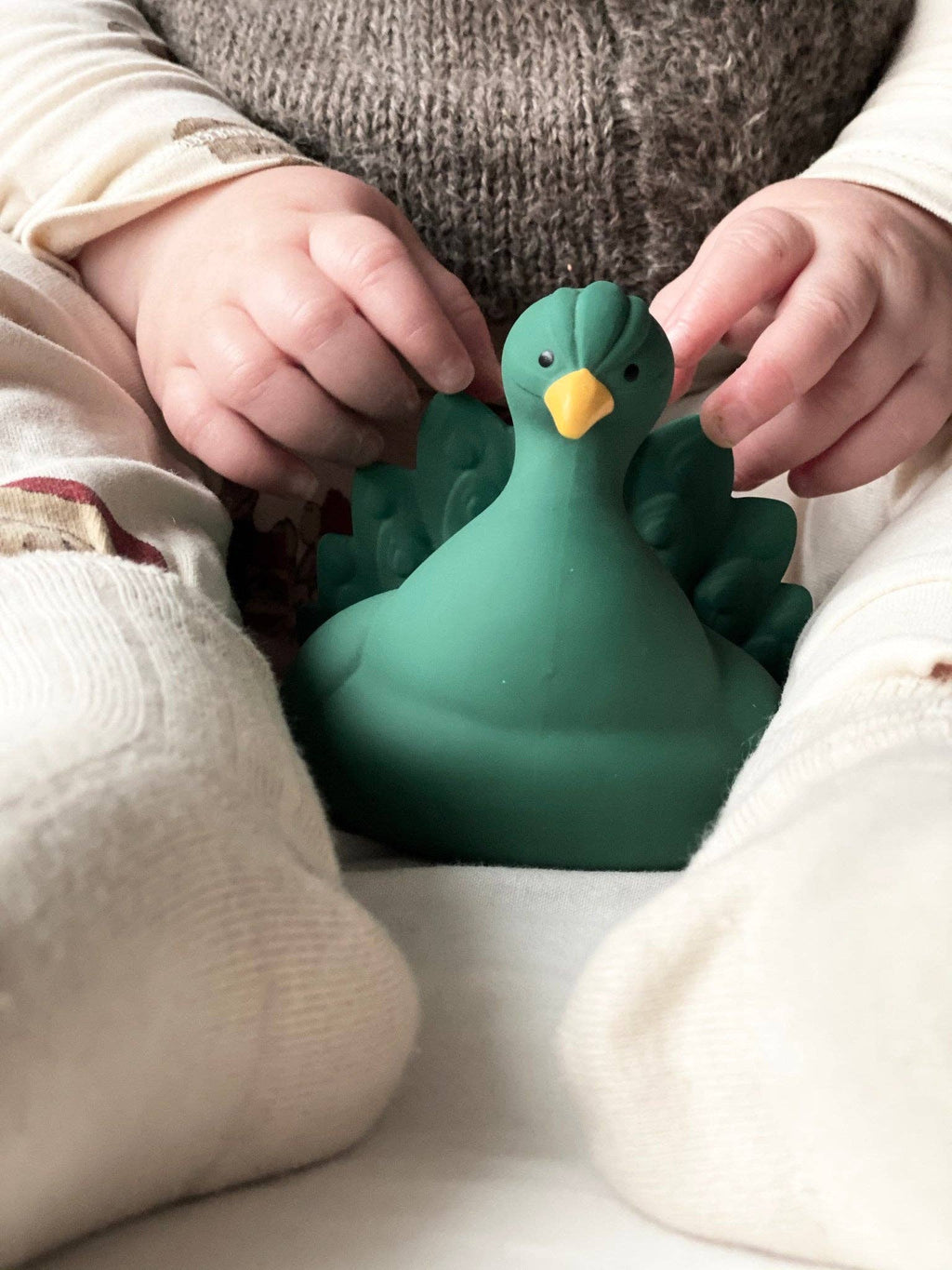 Natural rubber Bathtoy Peacock - Green