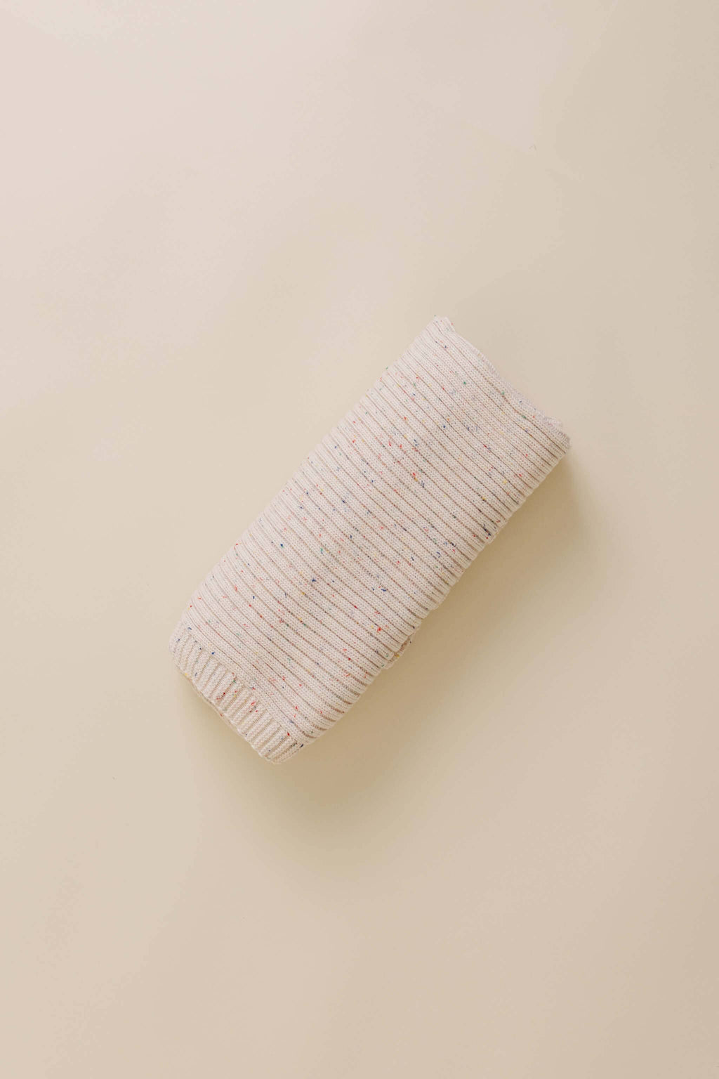Sprinkle Knit Ribbed Blanket - Oat