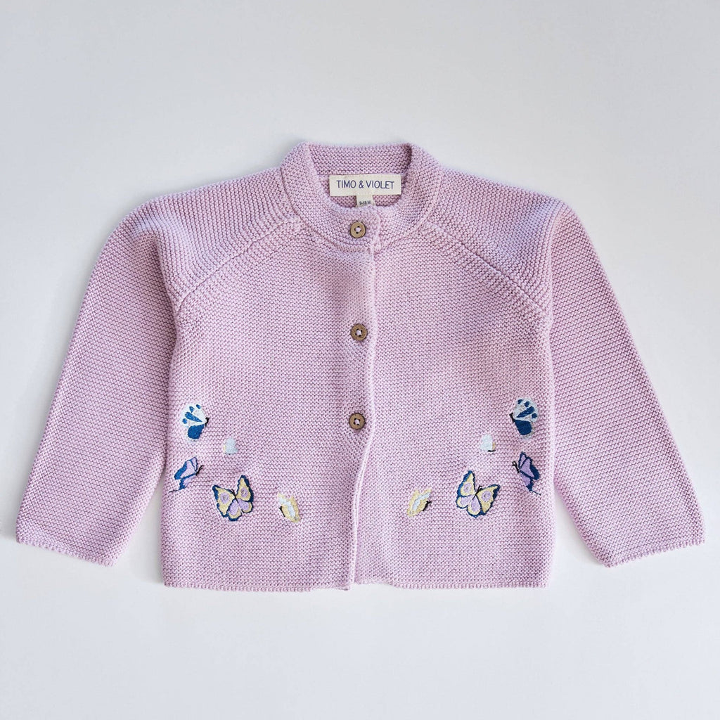 Butterfly Cardigan and Hat Set