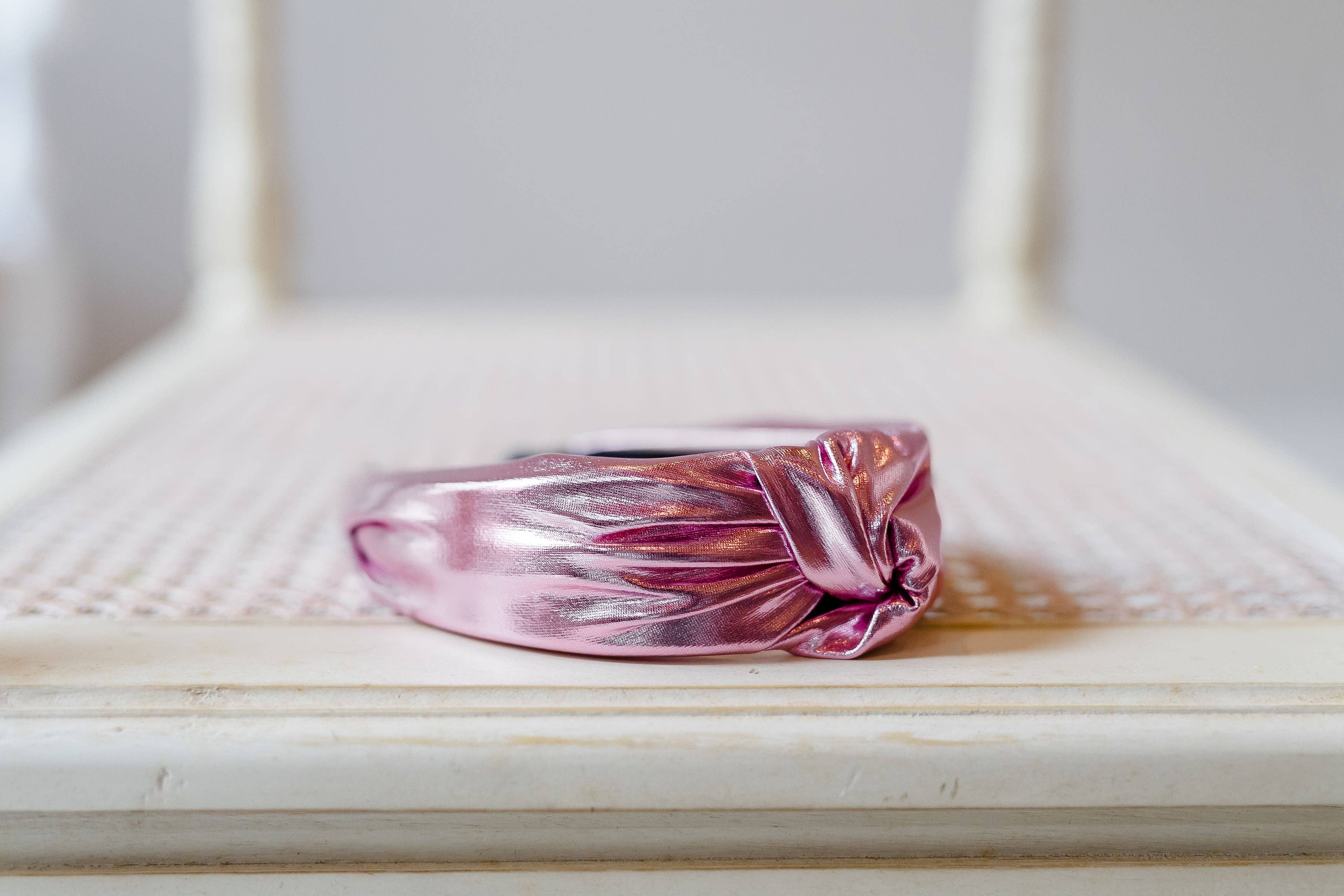 Lamé Knot Headband - Pink