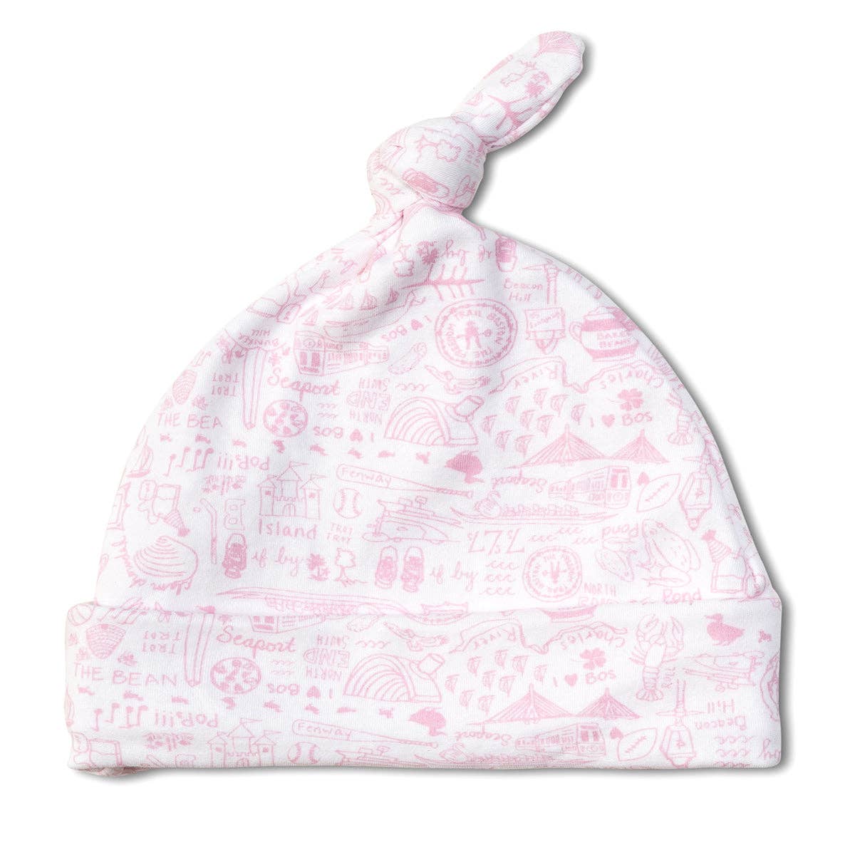 Boston Knotted Baby Hat - Strawberry Ice Cream Pink