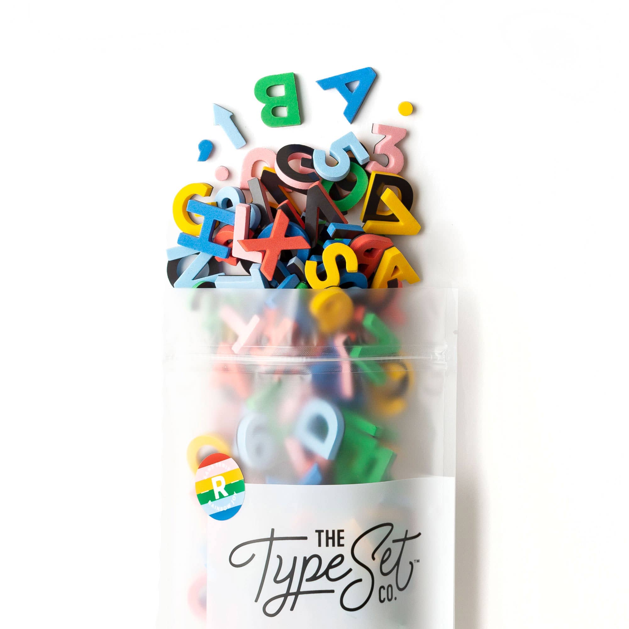Rainbow 200pcs 1-inch Magnetic Letters: Rainbow Pop