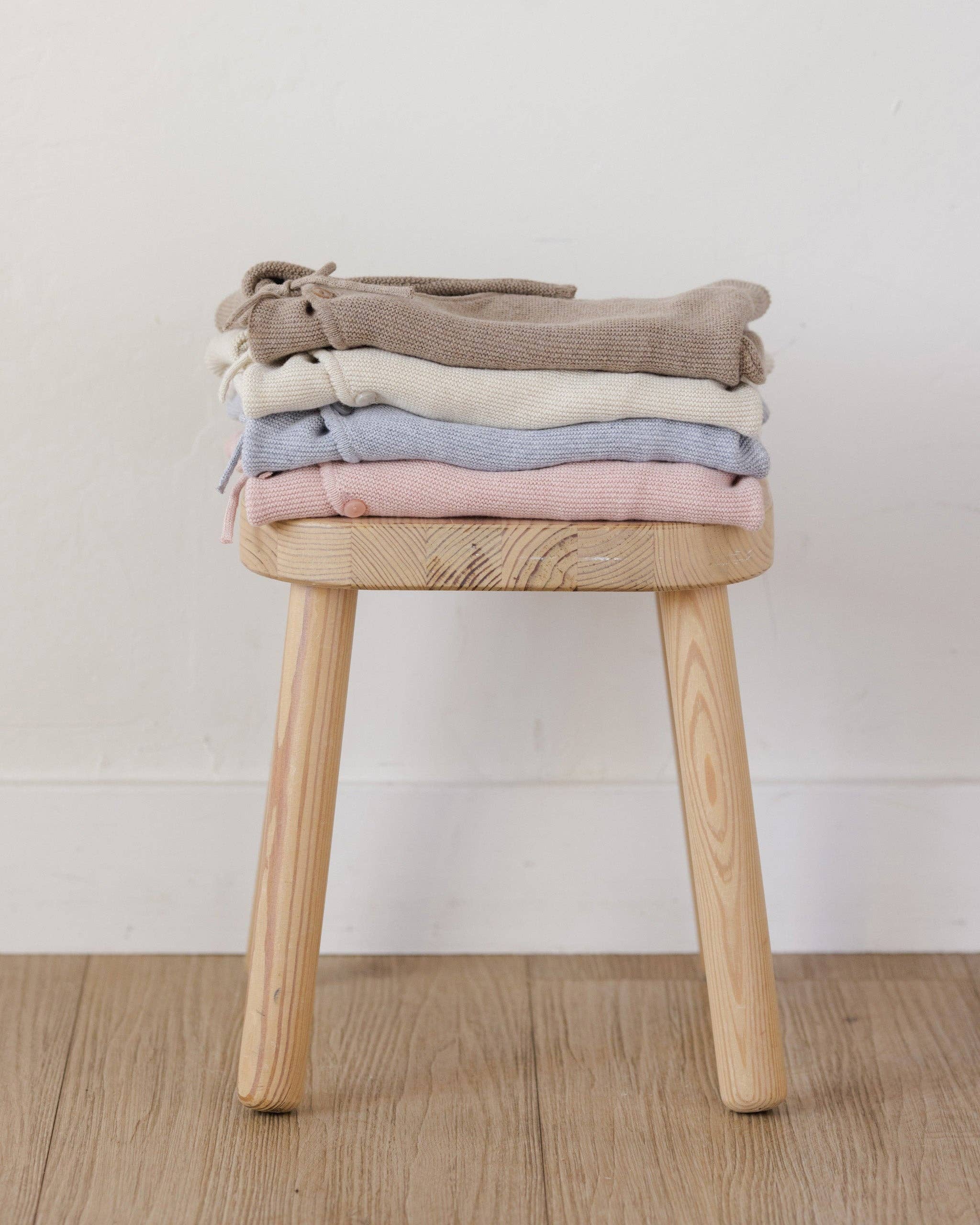 Wrap Knit Footie | Heathered Natural