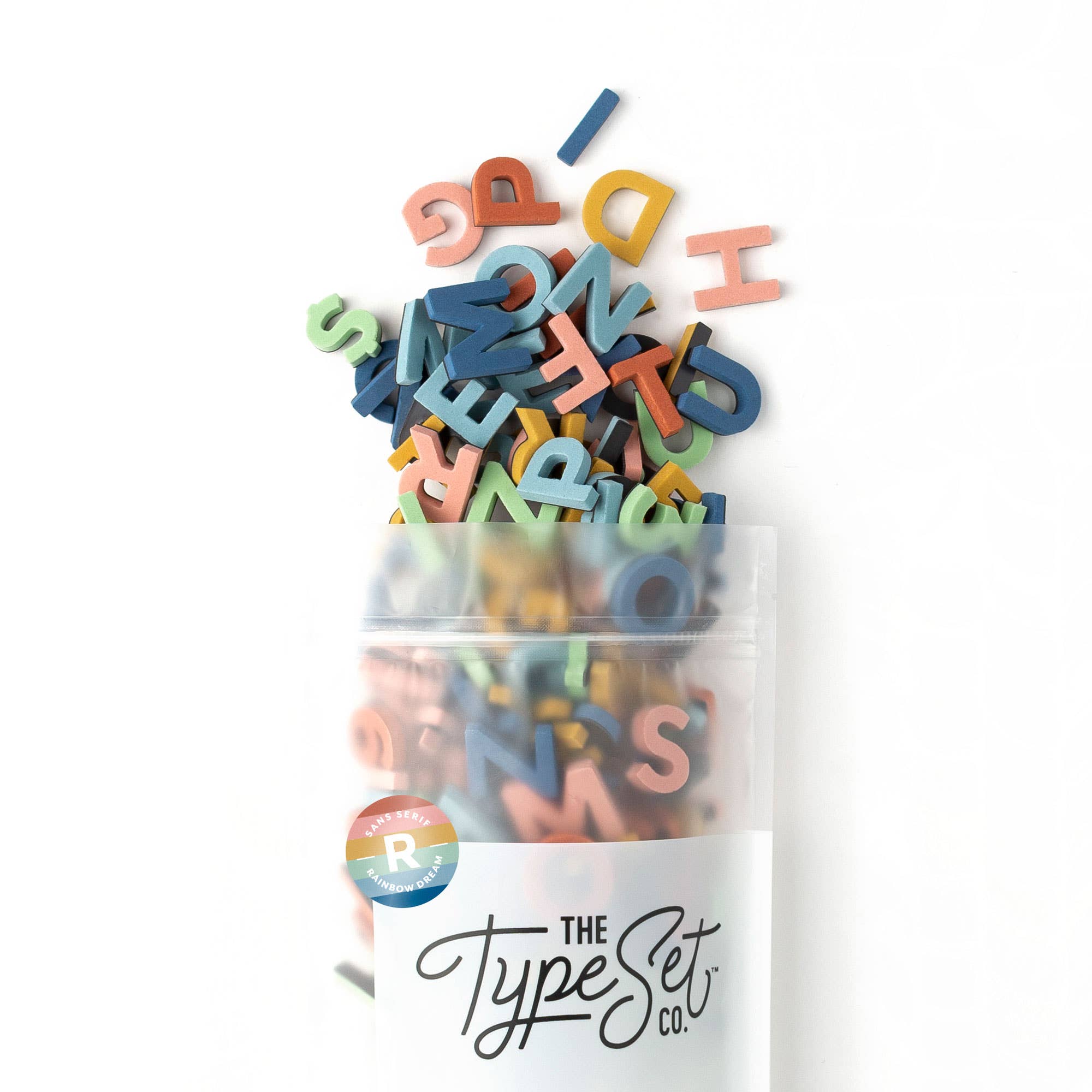Rainbow 200pcs 1-inch Magnetic Letters: Rainbow Pop