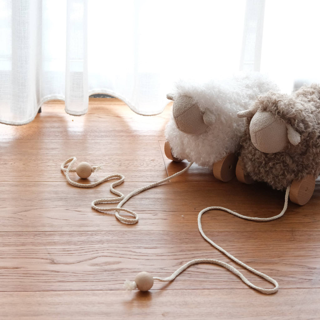 Button Pull-along Sheep | Taupe