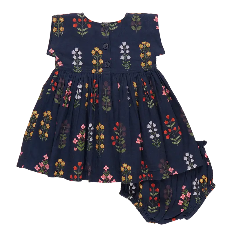 Baby Girls Marie Dress Set - Navy Field Floral