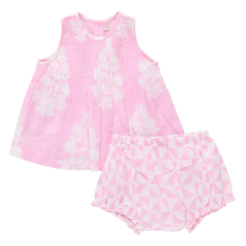 Baby Girls Jaipur 2-Piece Set - Pink Bouquet Floral