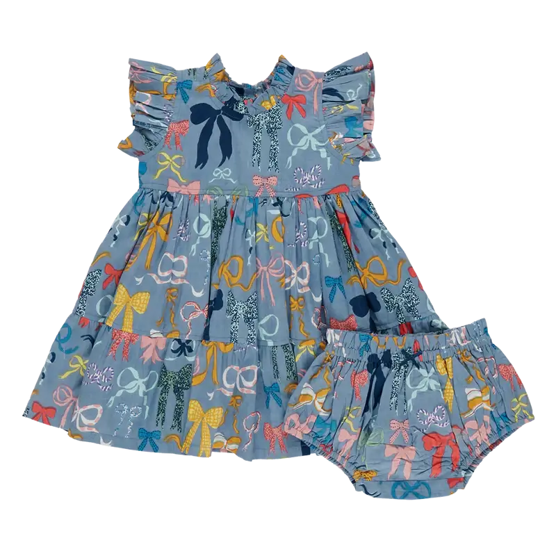 Baby Girls Jennifer Dress Set - Bows on Bows
