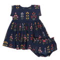 Baby Girls Marie Dress Set - Navy Field Floral