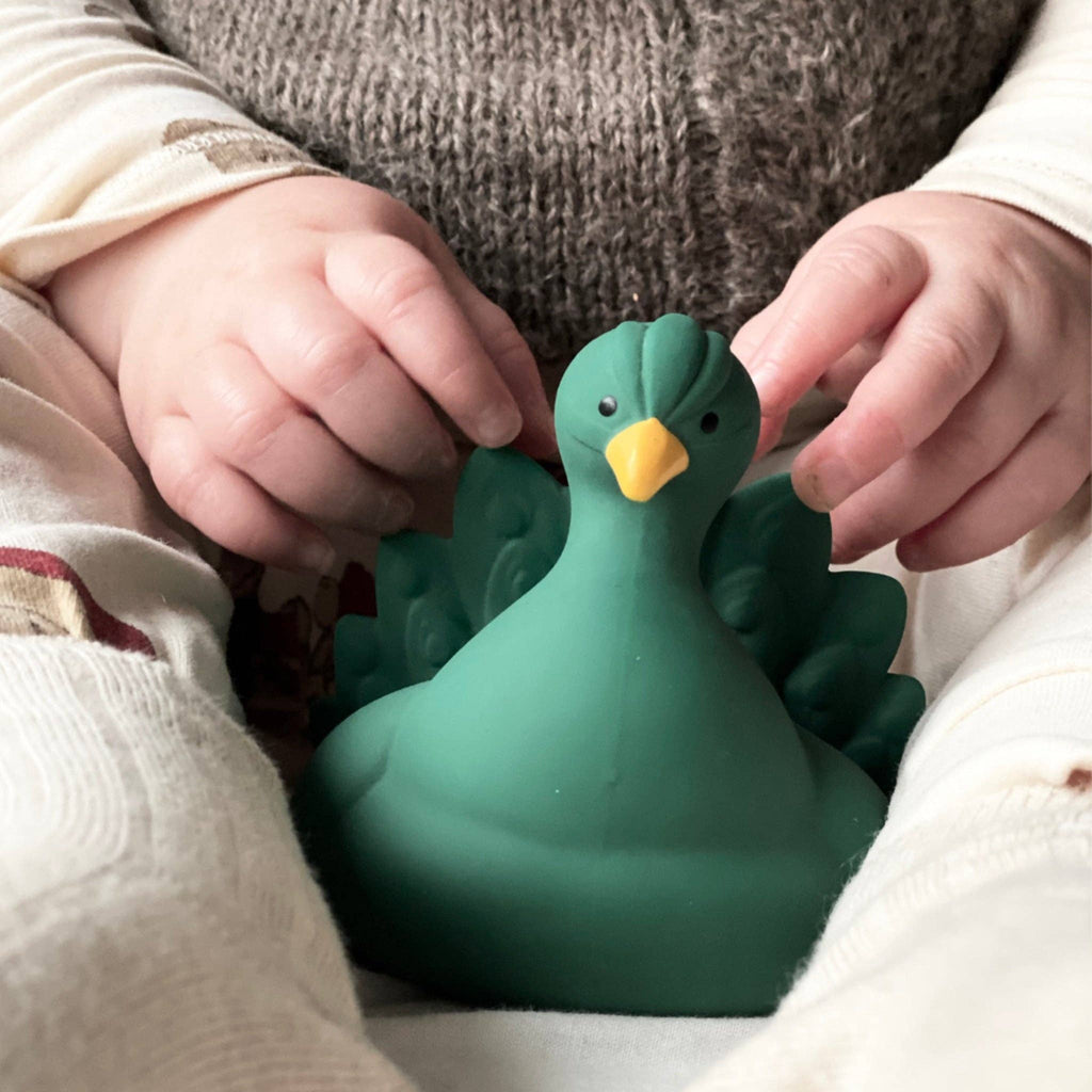 Natural rubber Teether Peacock - Green