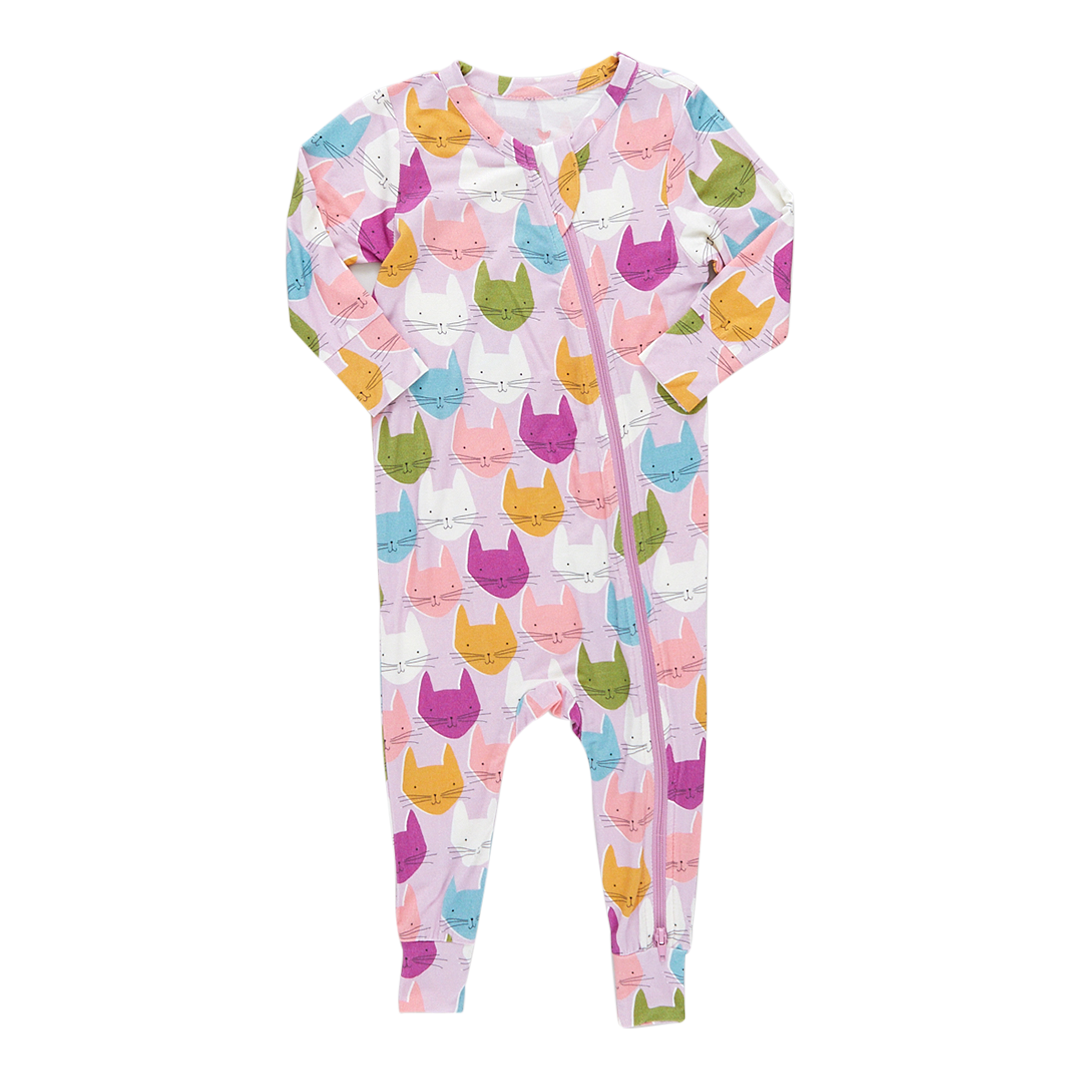 Baby Bamboo Romper - Multi Cats