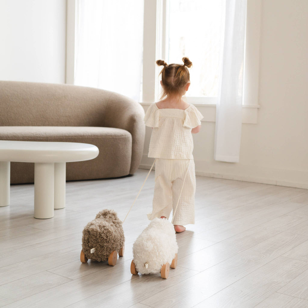 Button Pull-along Sheep | Taupe