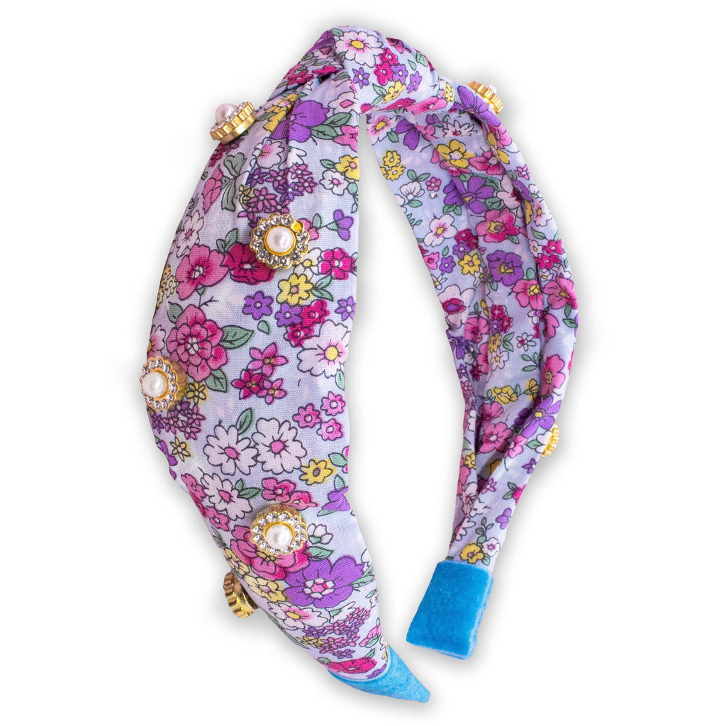 Knot Headband - Rhinestone Pearl | Floral