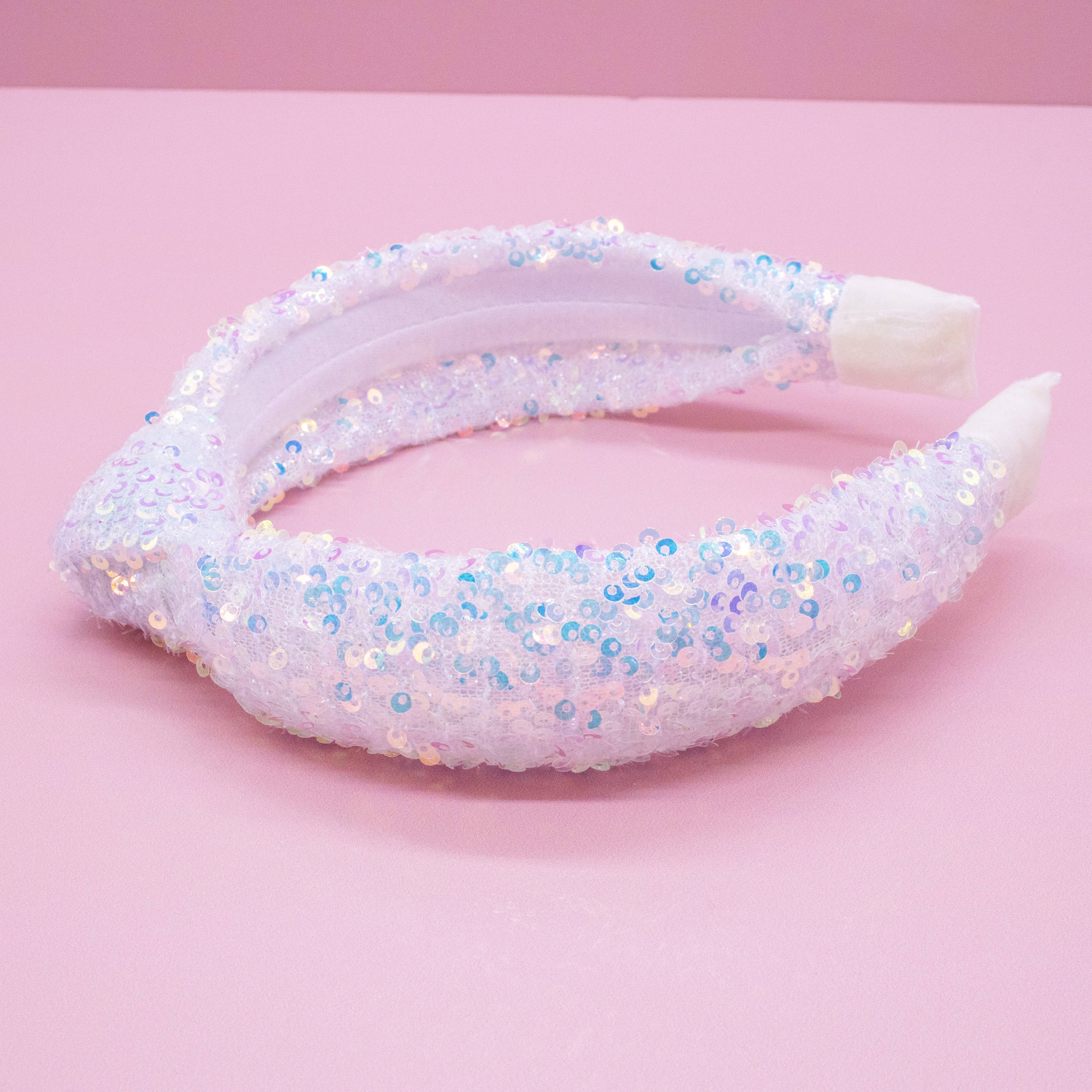 Knot Headband - Sequin | White