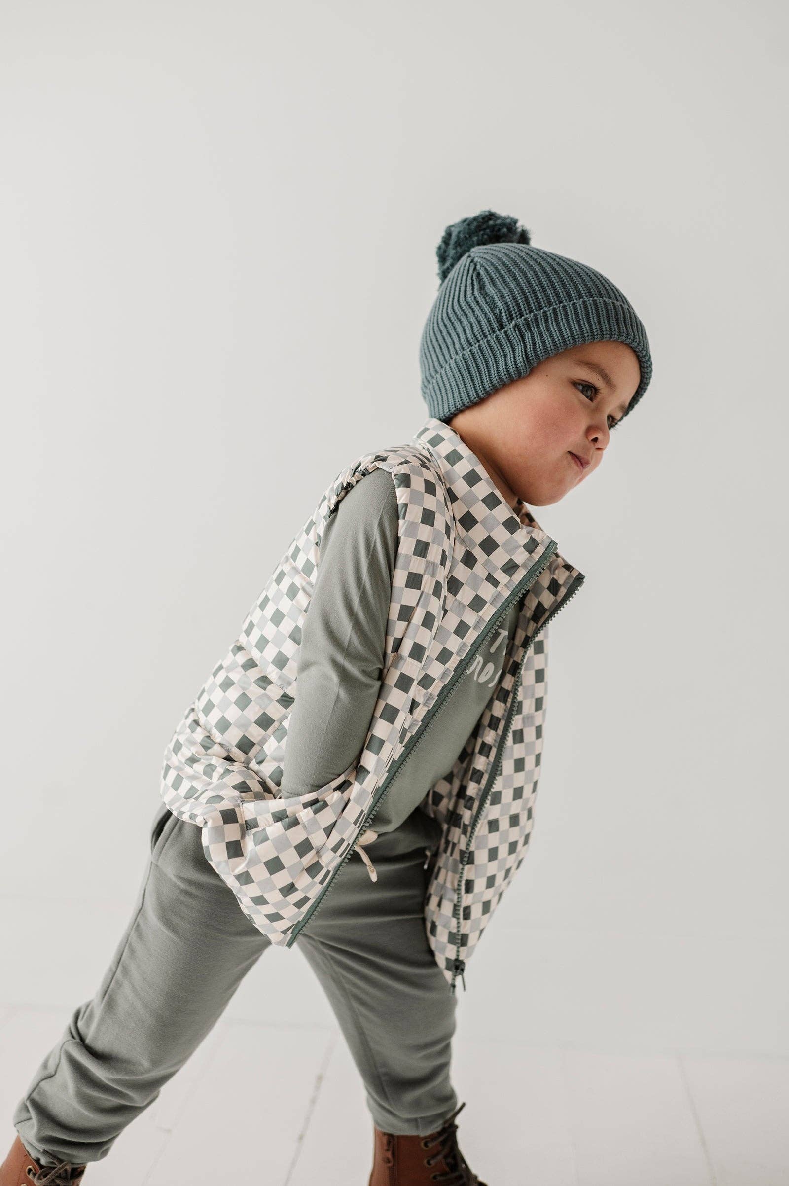Knit Pom Hat - Deep Slate