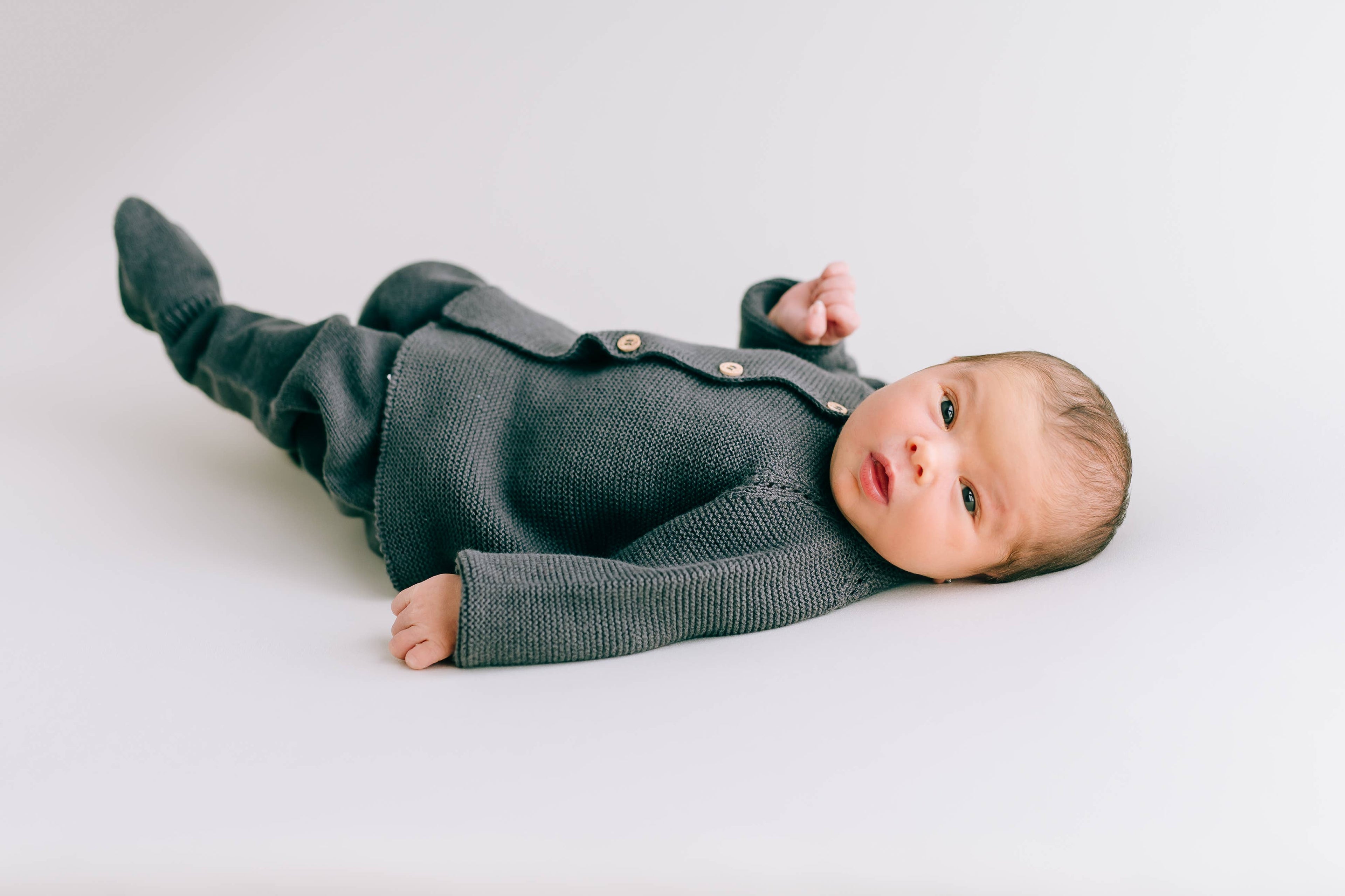 Baby Sweater and Pants Set in Dark Grey