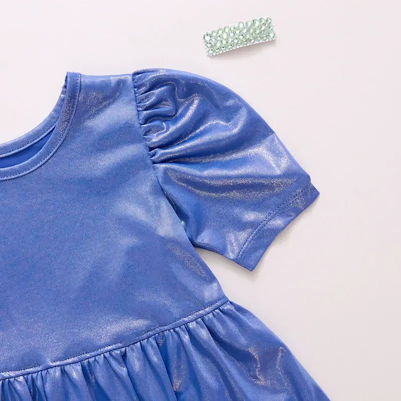 Girls Lame Laurie Dress - Blue
