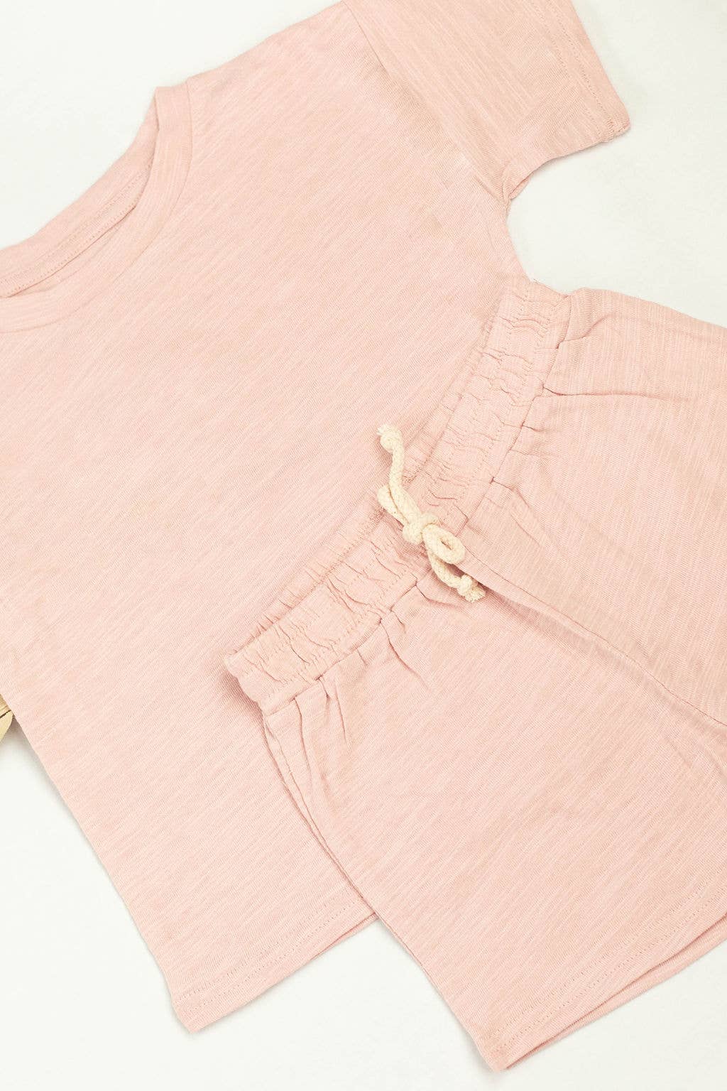 Organic Short Sleeve Kids Lounge Set - Pink