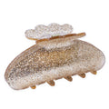 Medium Round Glitter Hair Claw Clip | Gold