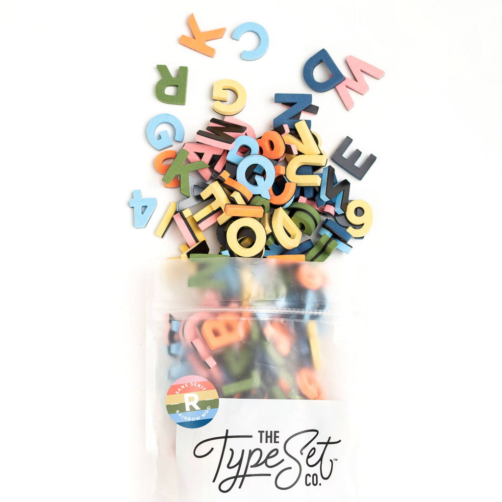 Rainbow 200pcs 1-inch Magnetic Letters: Rainbow Pop