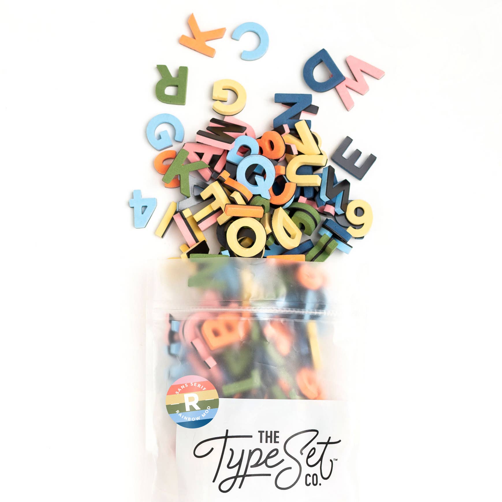 Rainbow 200pcs 1-inch Magnetic Letters: Rainbow Pop