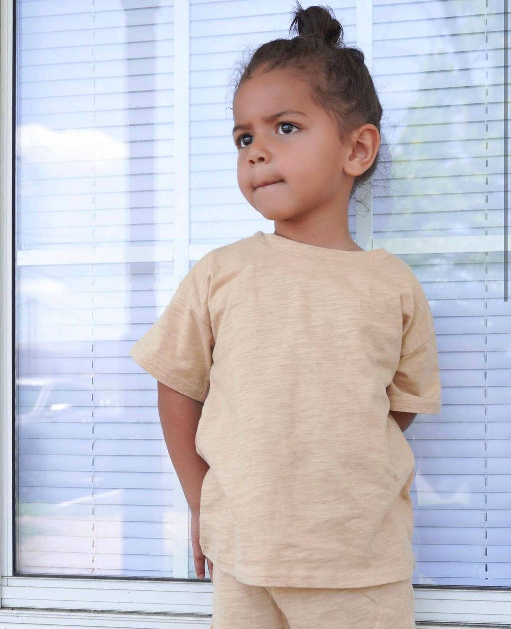 Organic Short Sleeve Kids Lounge Set - Copper