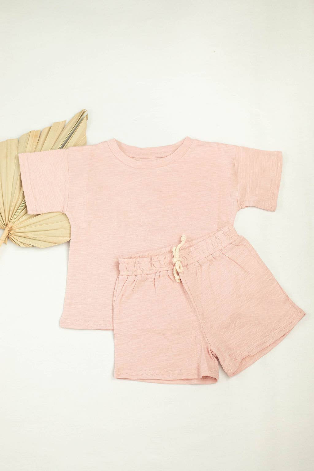 Organic Short Sleeve Kids Lounge Set - Pink