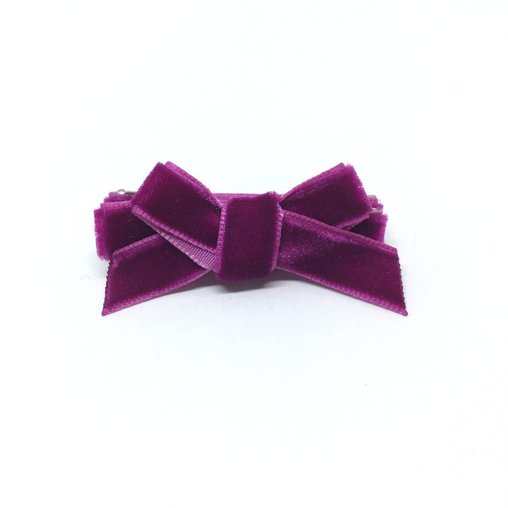 Boysenberry Velvet Mini Hair Bow