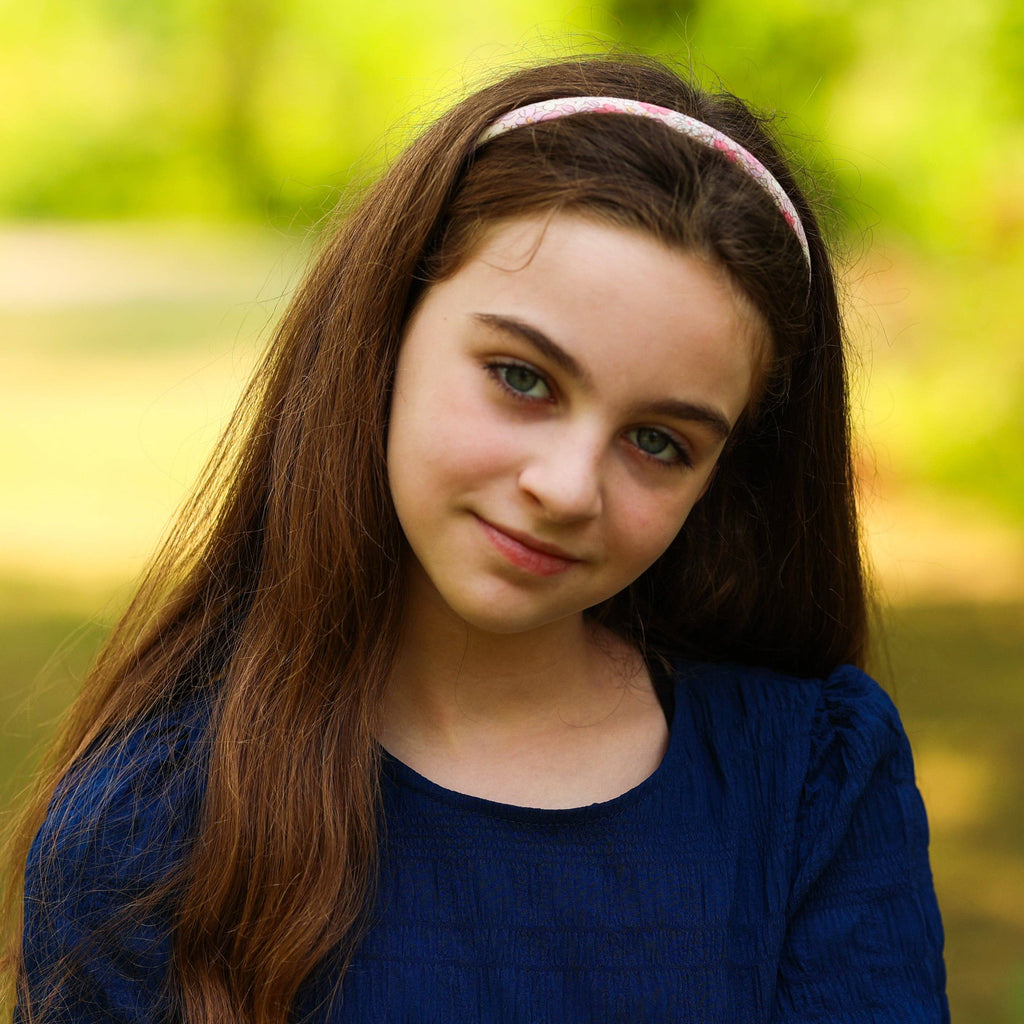 Thin Floral Headband - Purple