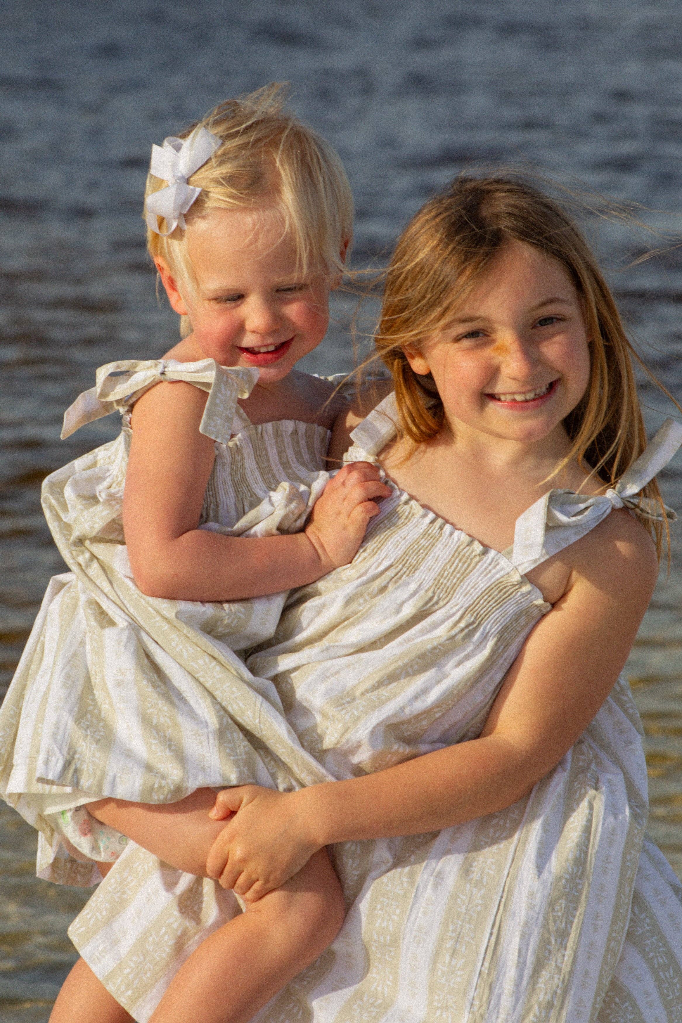 Smocked Dress in Vintage Stripe