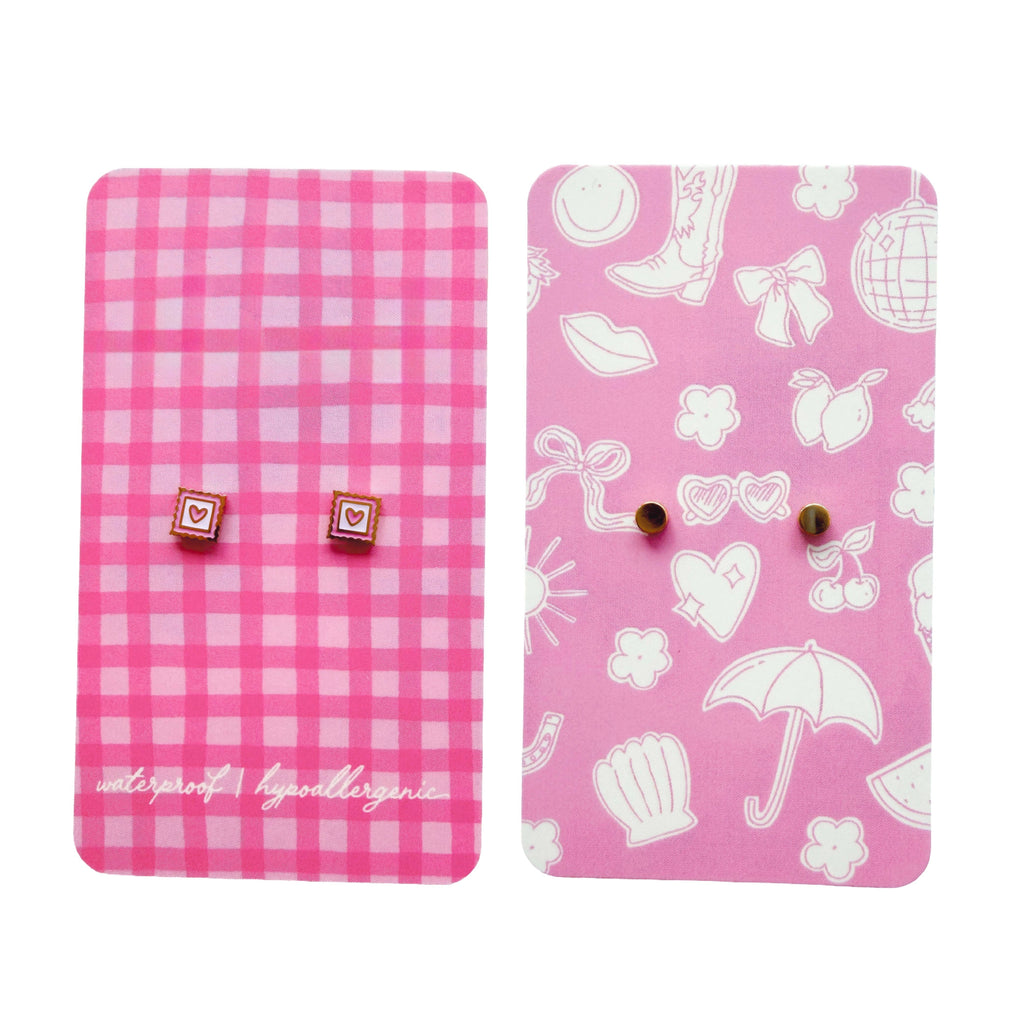 Heart Stamp Earrings | Hypoallergenic & Screw-Back