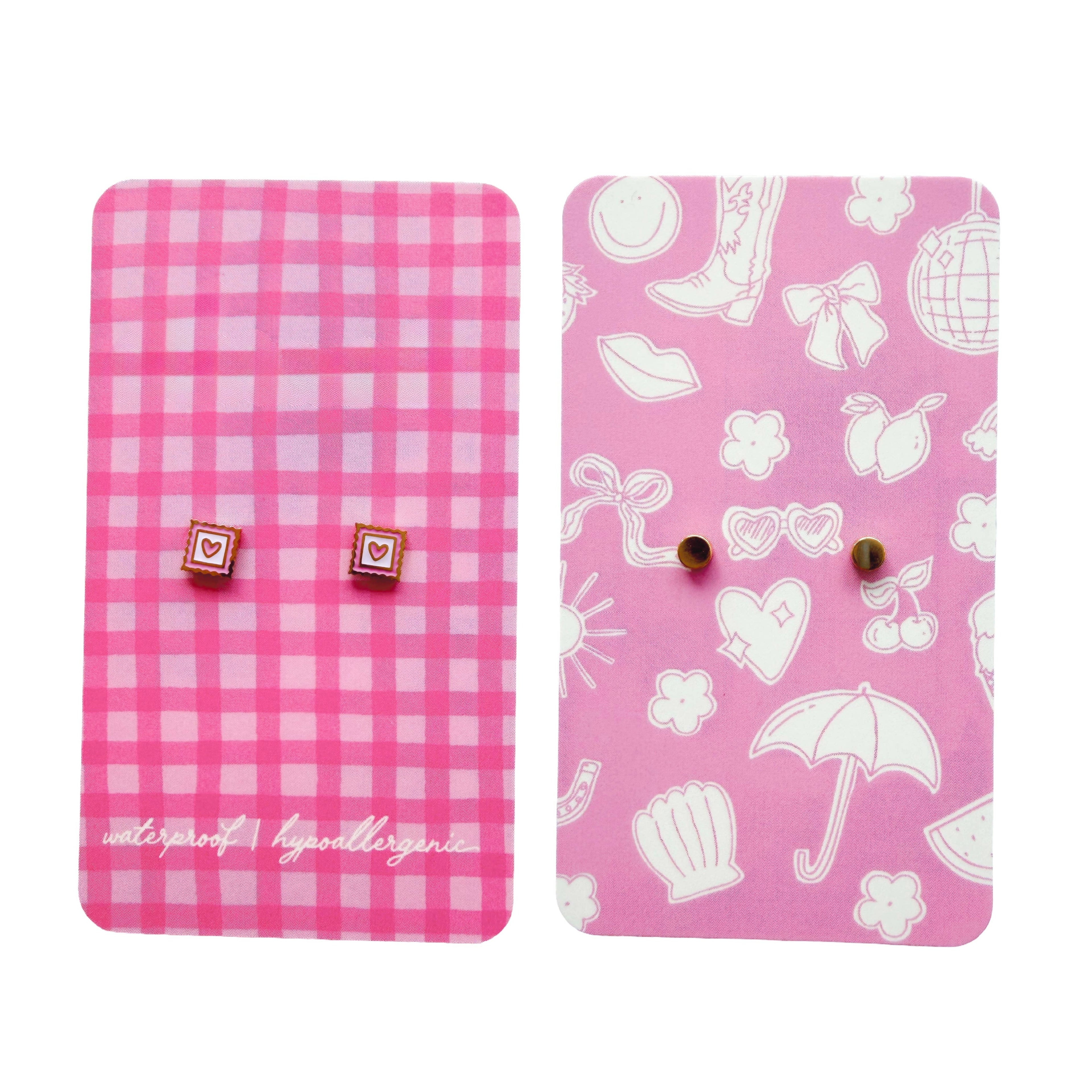 Heart Stamp Earrings | Hypoallergenic & Screw-Back