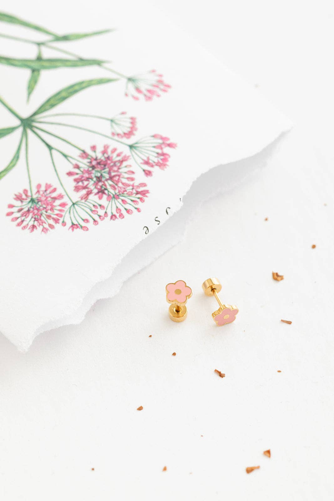 Petite Flower Earrings - Pink