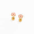 Petite Flower Earrings - Pink