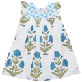 Girls Courtney Dress - Blue Oversized Dandelion
