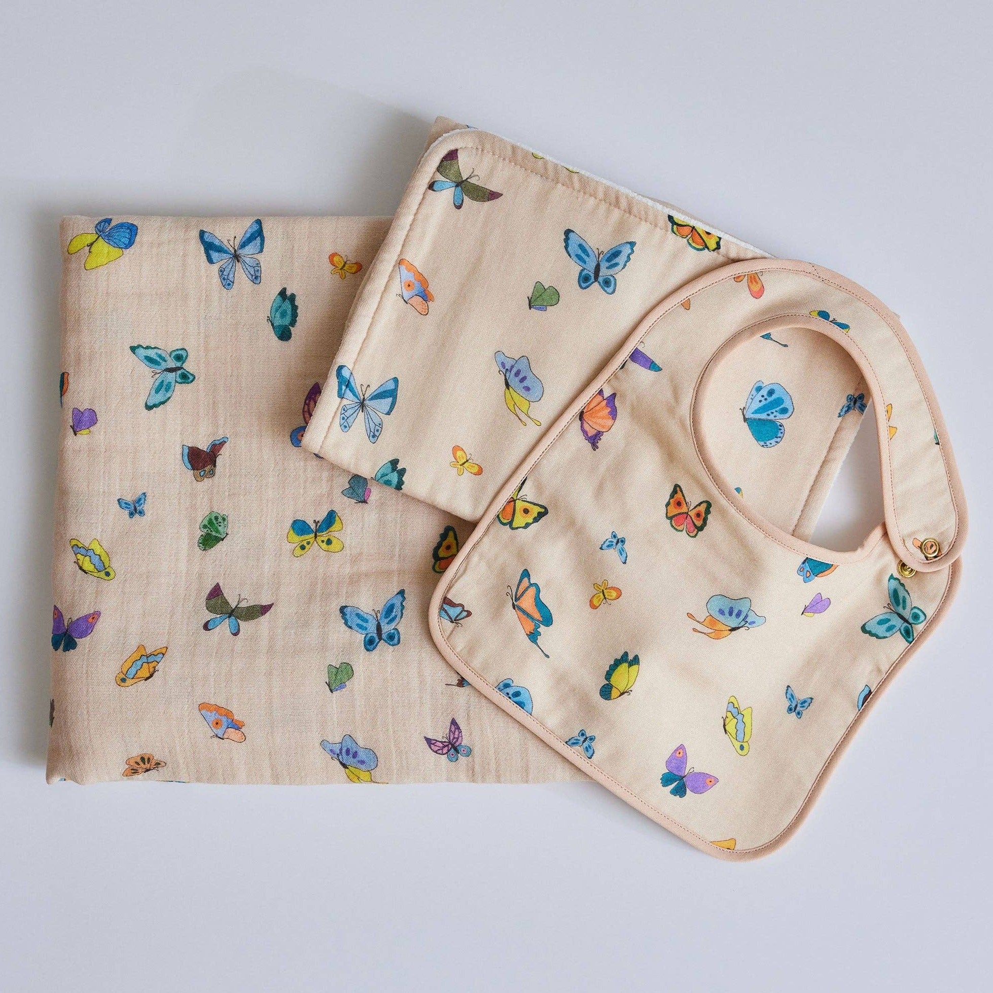 Blush Peach Madame Butterfly Shawl Blanket