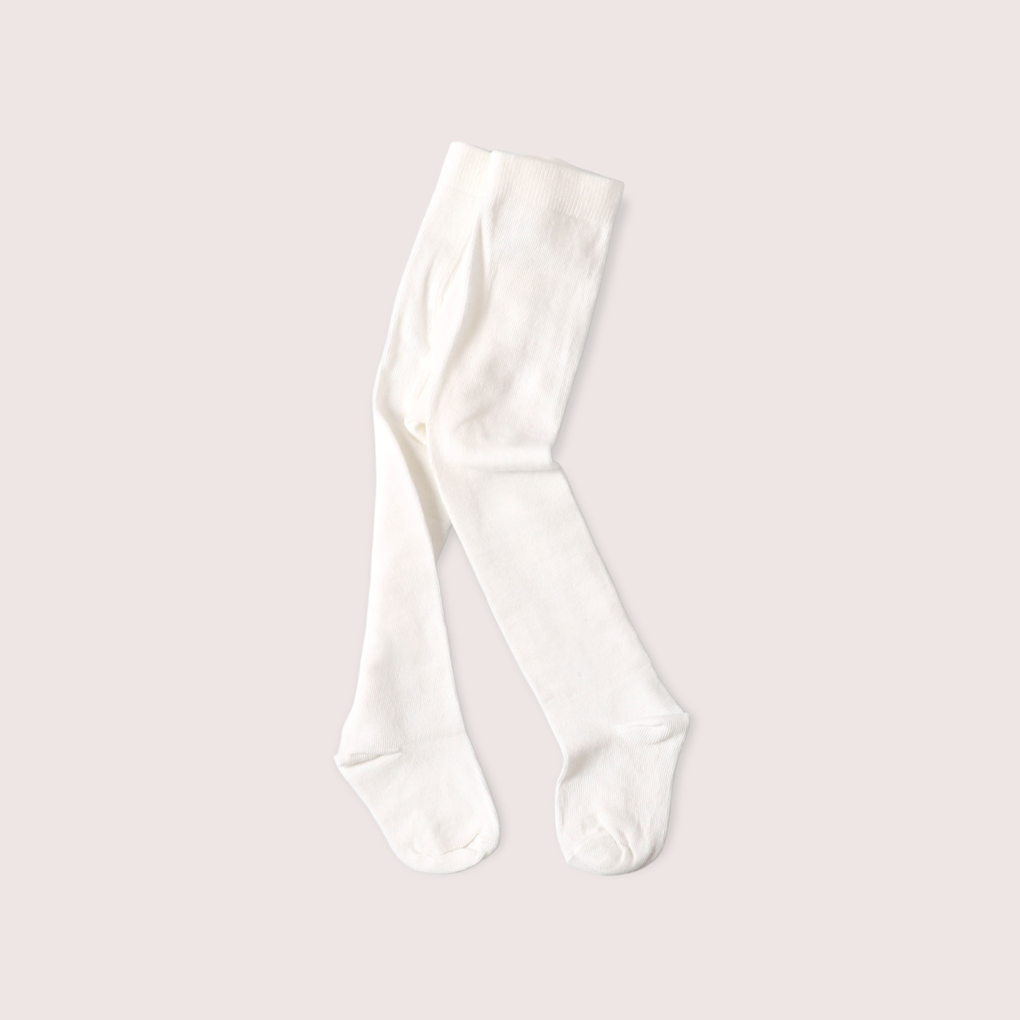 Fine Knit Basic Baby Girl Tights - Organic Blend | Cream