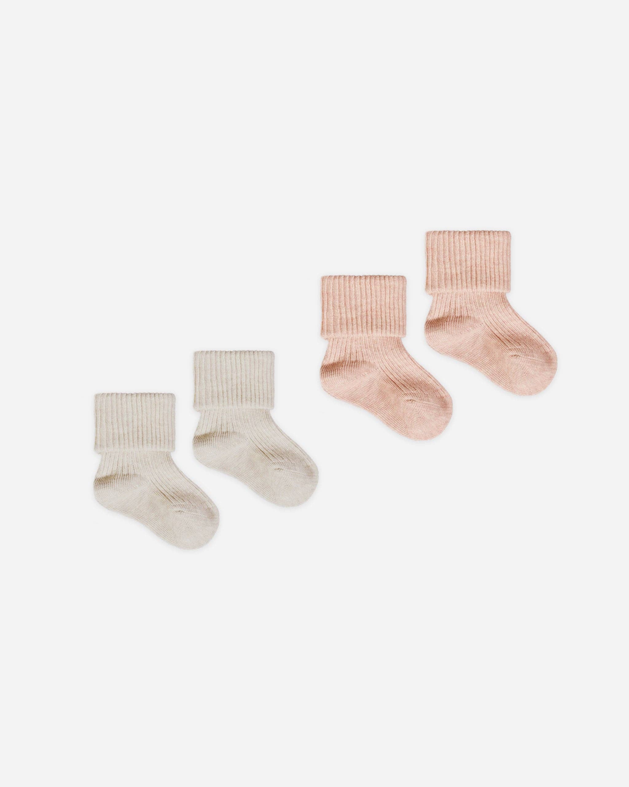 Melange Socks | Oatmeal, Rose