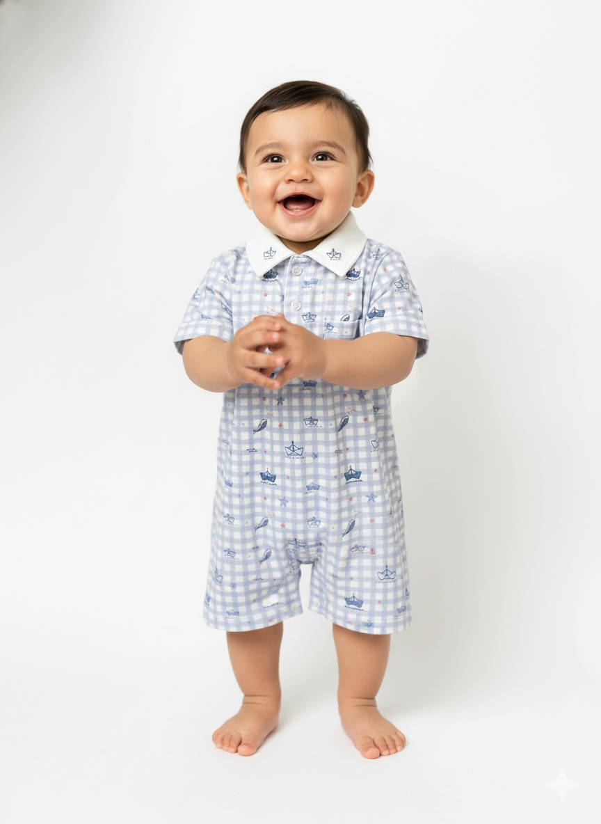Sailors Pima Baby Romper