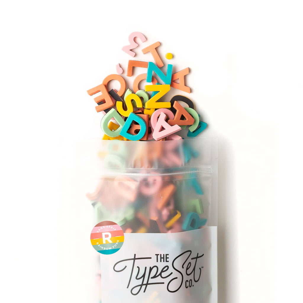 Rainbow 200pcs 1-inch Magnetic Letters: Rainbow Pop