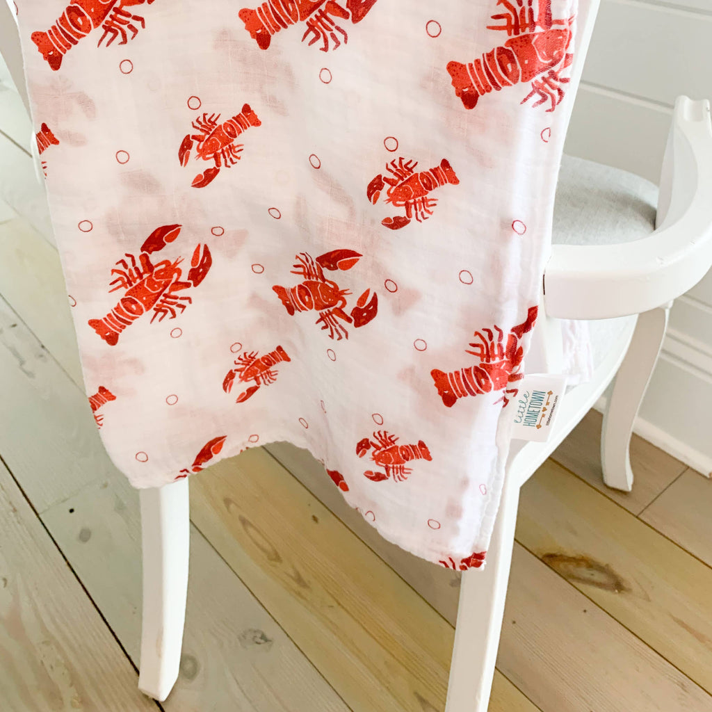 Heads or Tails Lobster Swaddle Blanket