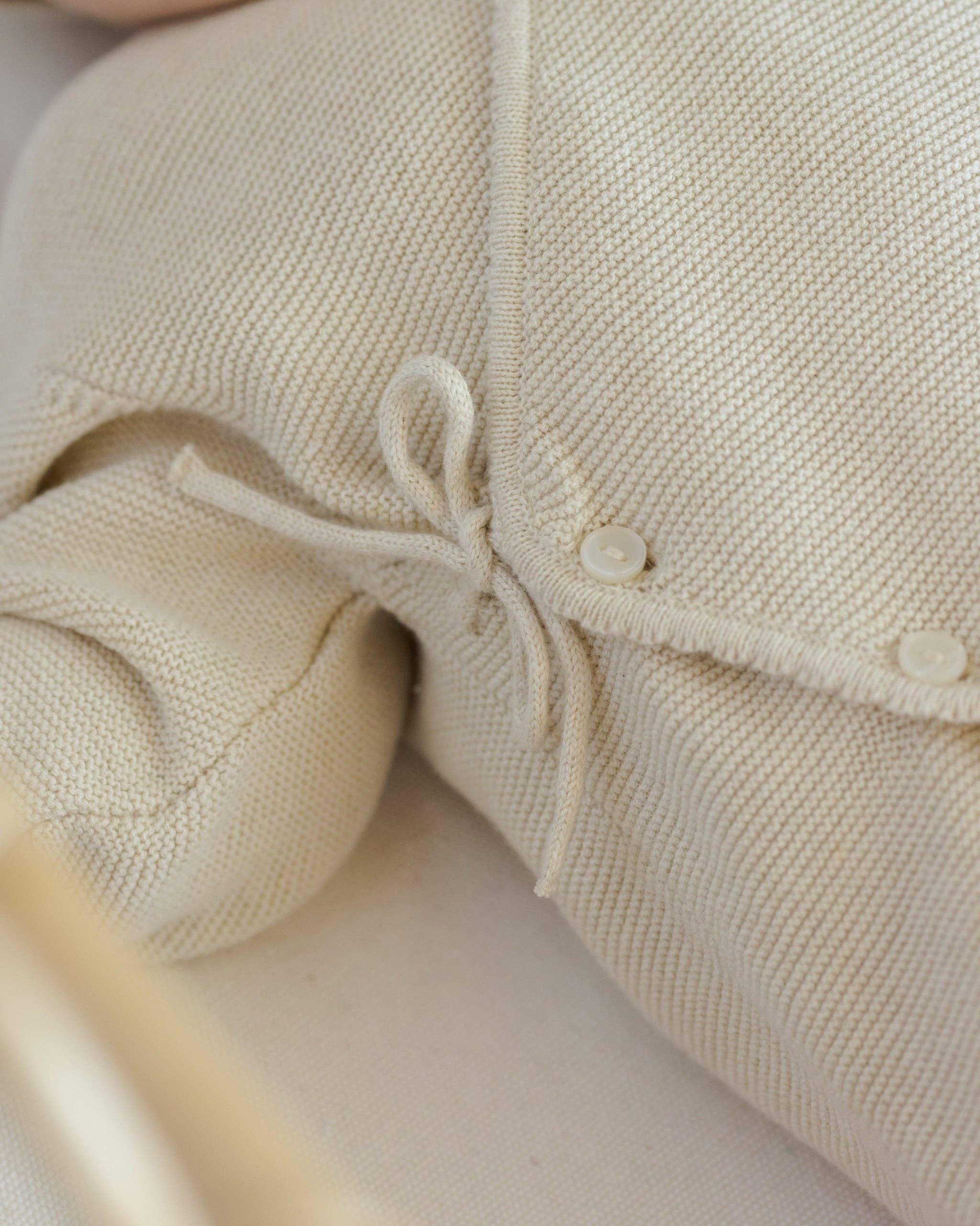Wrap Knit Footie | Heathered Natural