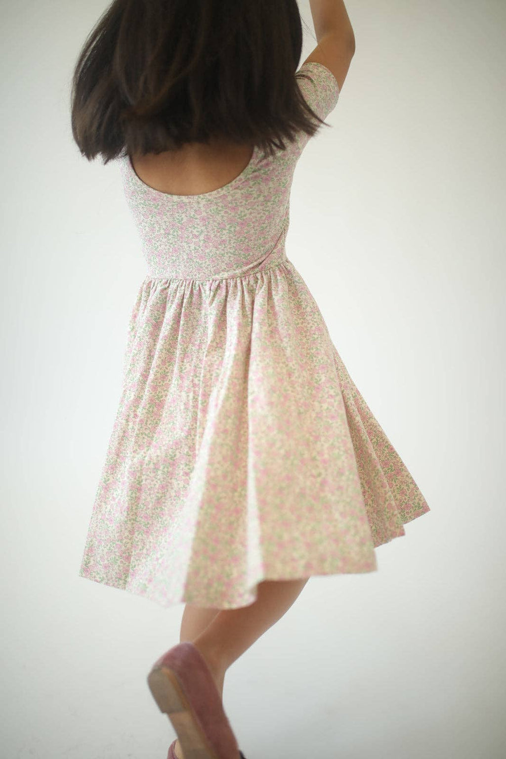 Short Sleeve Twirl Dress | Bella Pink Floral