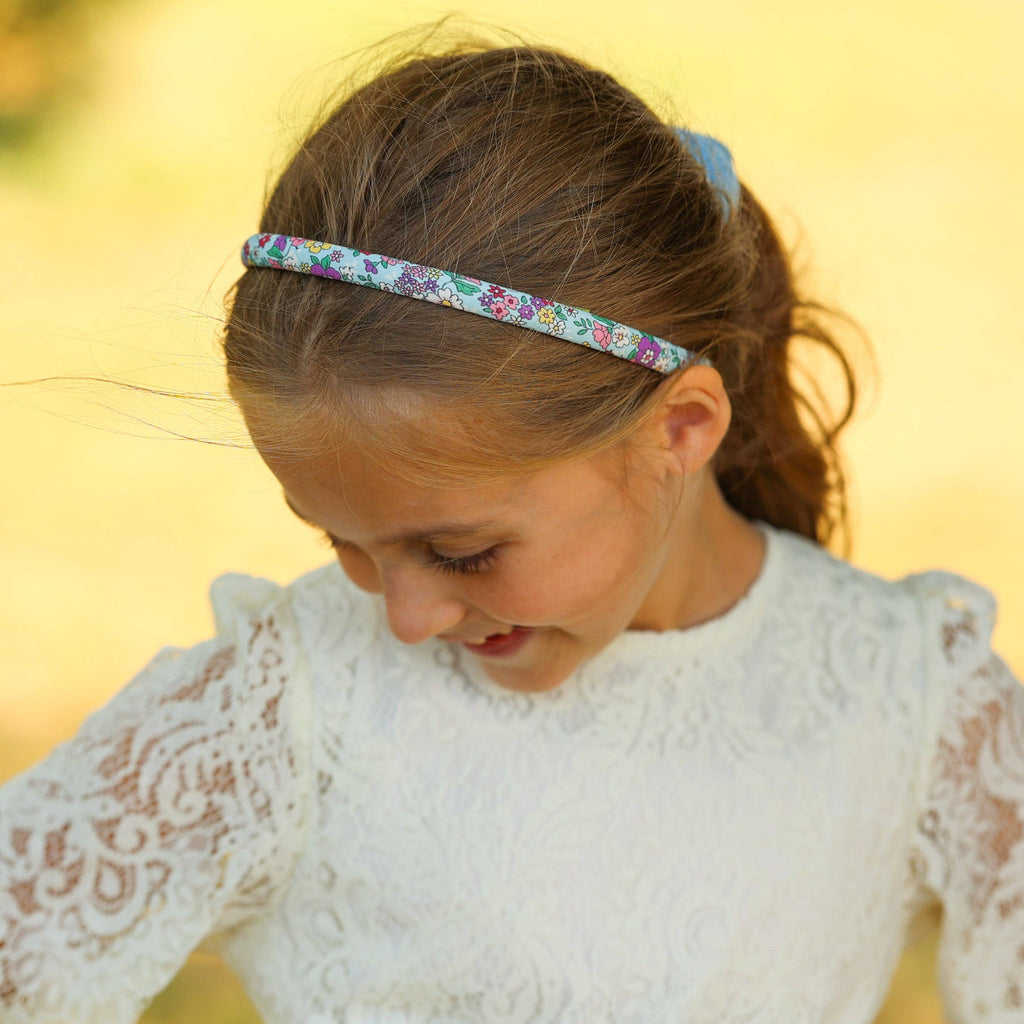 Thin Floral Headband - Purple