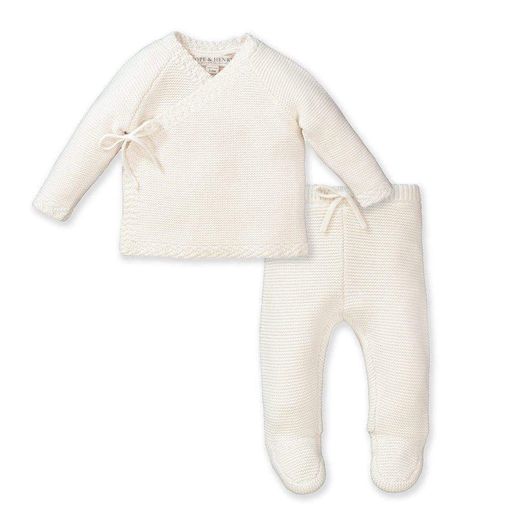 Kimono Sweater & Footed Legging Set - Ivory