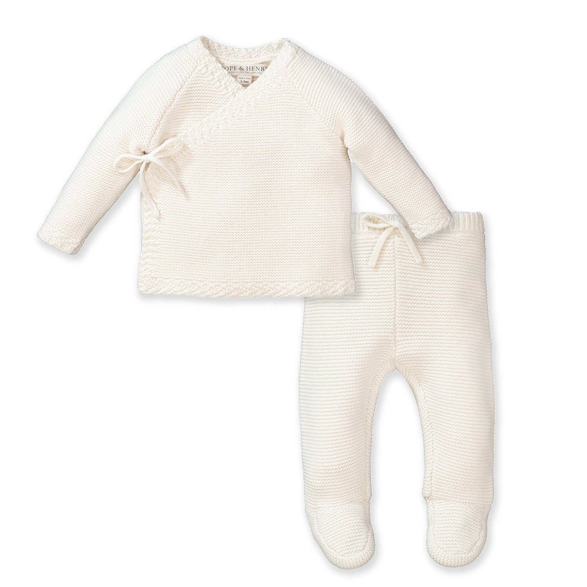 Kimono Sweater & Footed Legging Set - Ivory