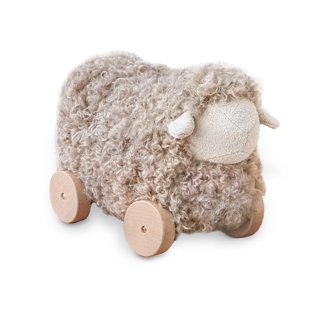 Button Pull-along Sheep | Taupe